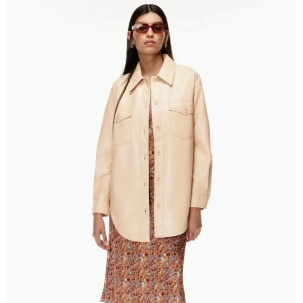 Aritzia Wilfred The Ganna Shirt Jacket Women’s XS Vegan Leather